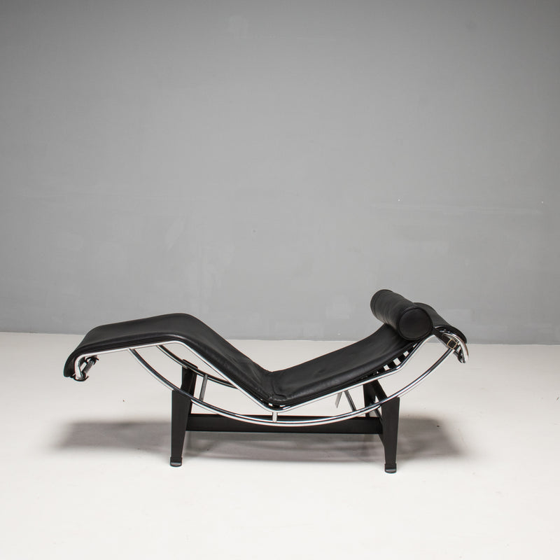 Le Corbusier, Pierre Jeanneret & Charlotte Perriand LC4 Black Leather Chaise Longue by Cassina