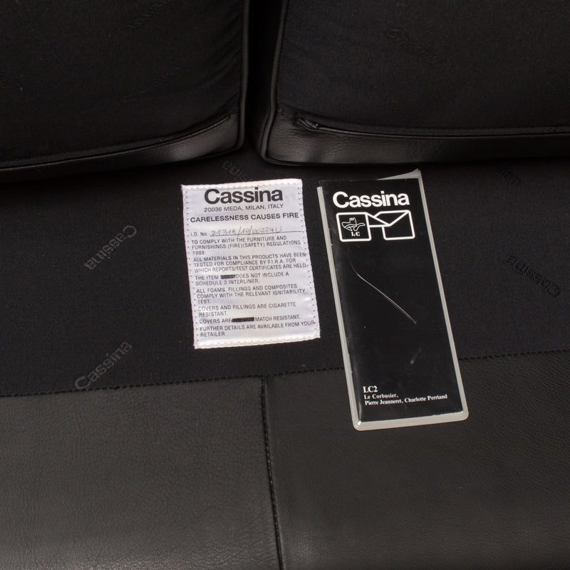 Le Corbusier LC2 Grand Confort 2-Seater Black Leather Sofa