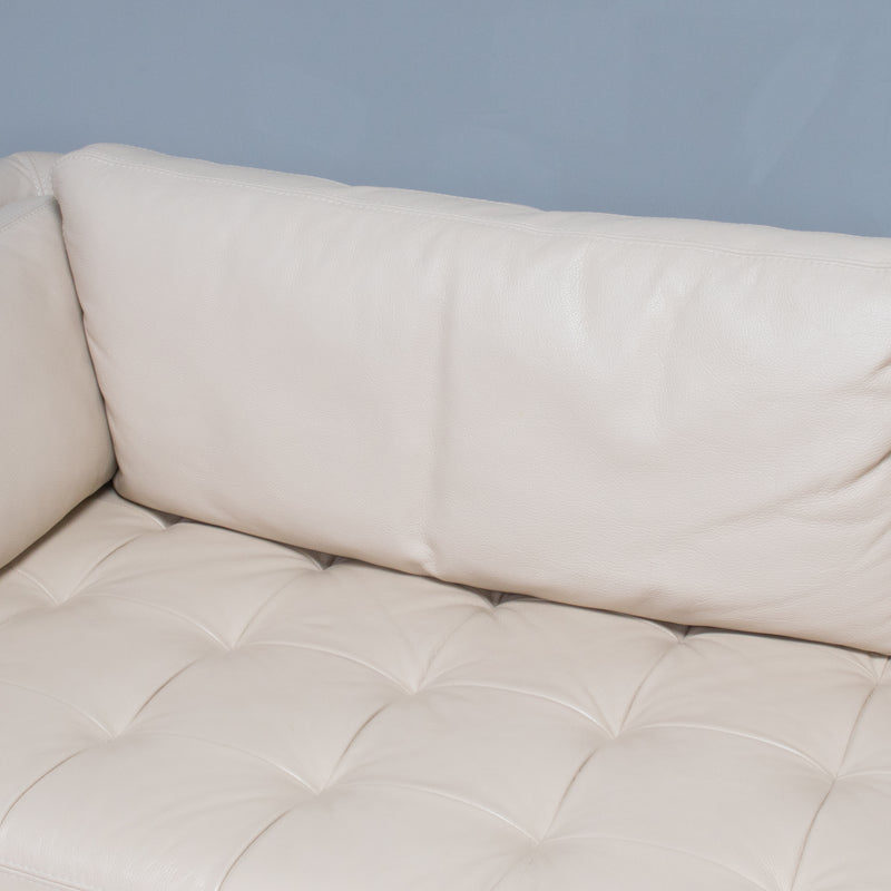 Roche Bobois by Philippe Bouix Cream Leather Perception Corner Sofa