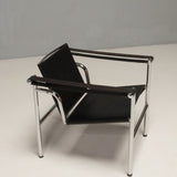 Cassina by Le Corbusier, Pierre Jeanneret & Charlotte Perriand Black Leather LC1 Armchair