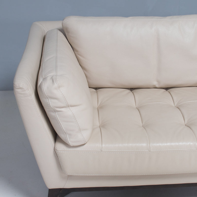 Roche Bobois by Philippe Bouix Cream Leather Perception Corner Sofa