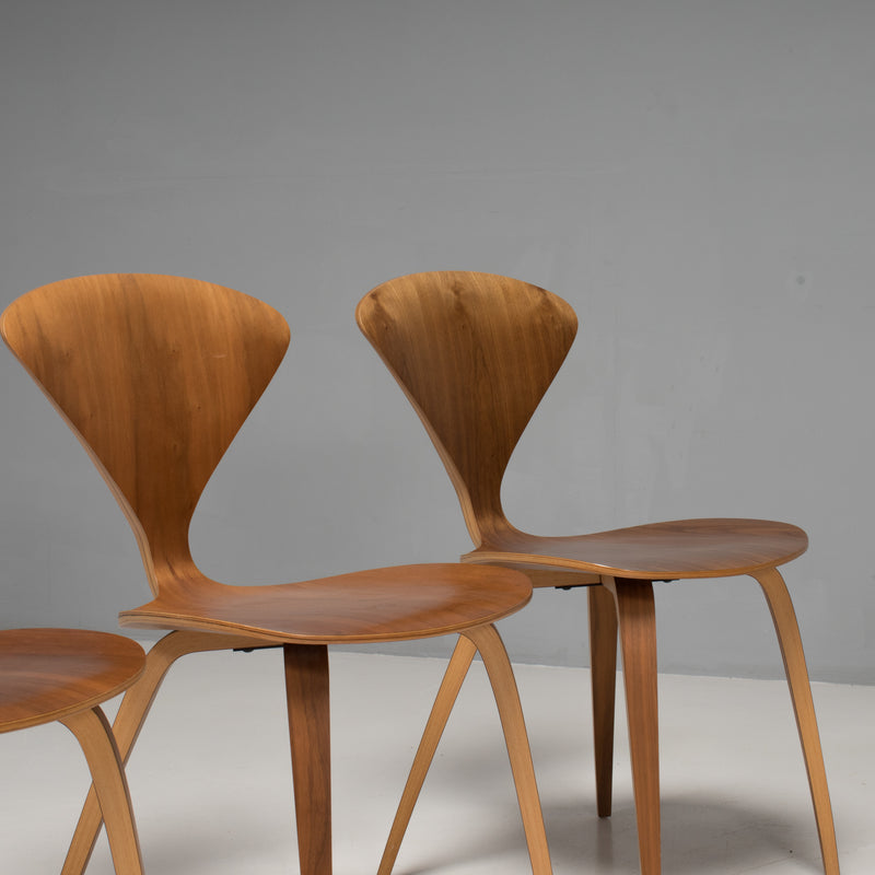 Norman Cherner Natural Walnut Dining Chairs, Set of 6, 2013