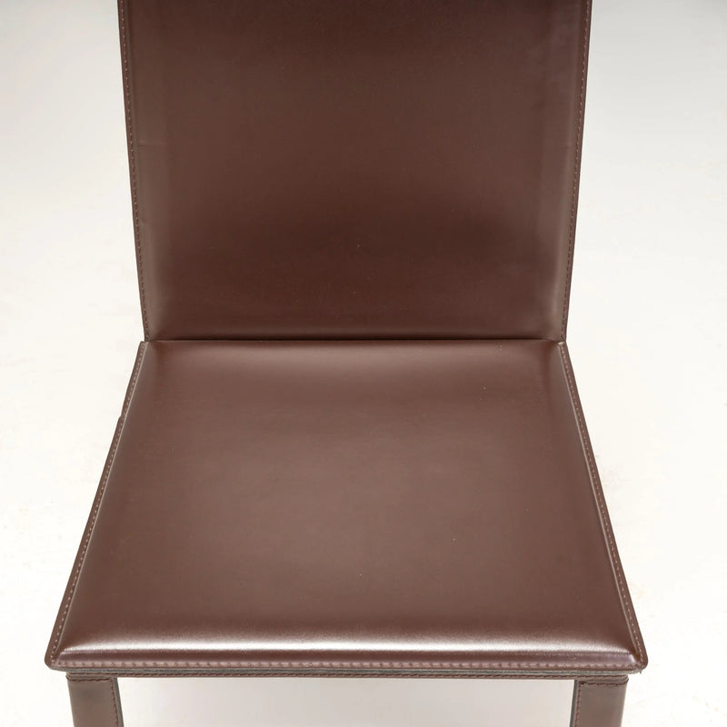 Riva 1920 Brown Leather Dining Chairs, Set of 8 - REHAUS - Riva