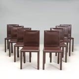 Riva 1920 Brown Leather Dining Chairs, Set of 8 - REHAUS - Riva