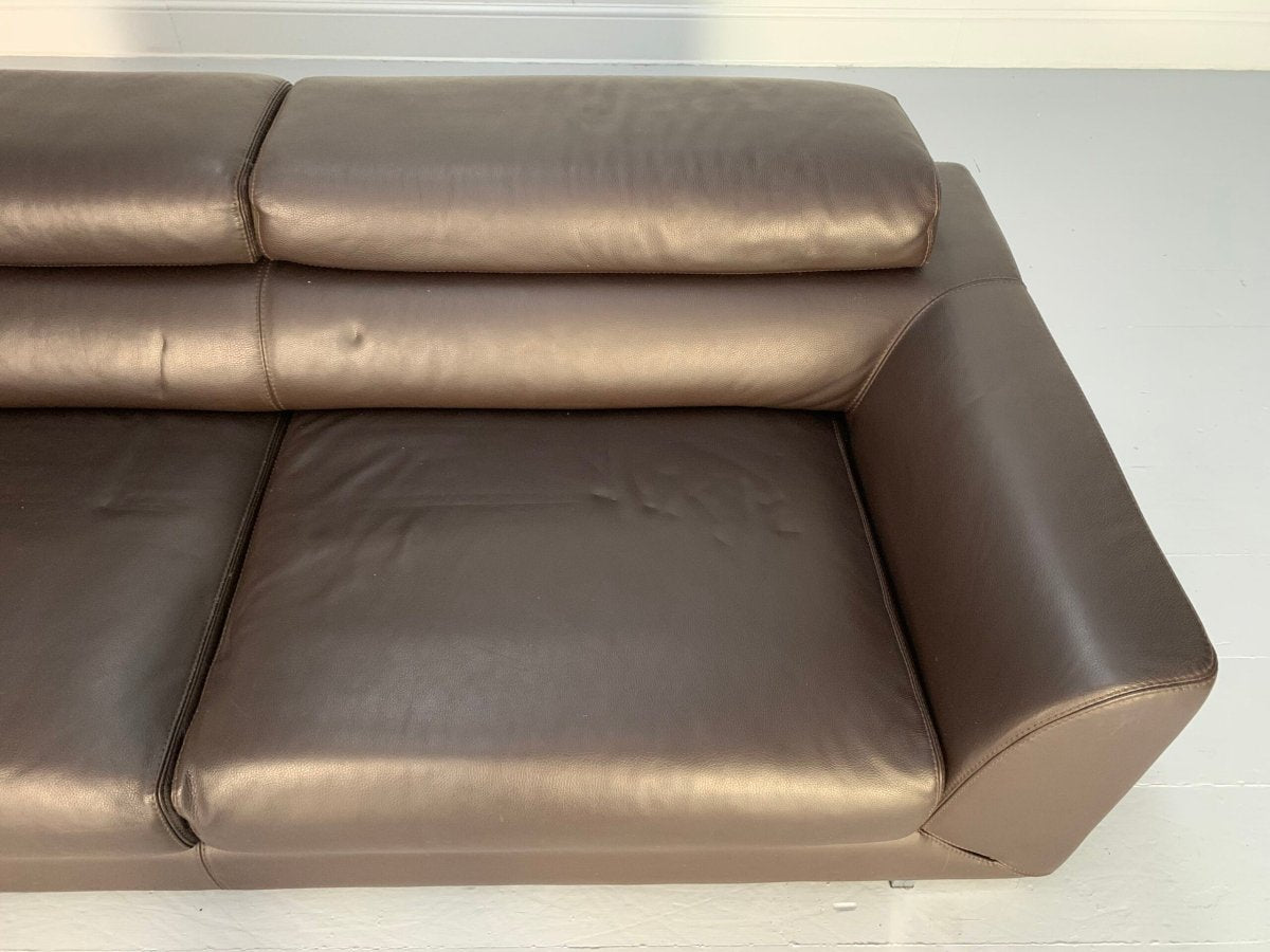 Roche Bobois 3 - Seat Sofa - In Dark Brown Leather @ REHAUS