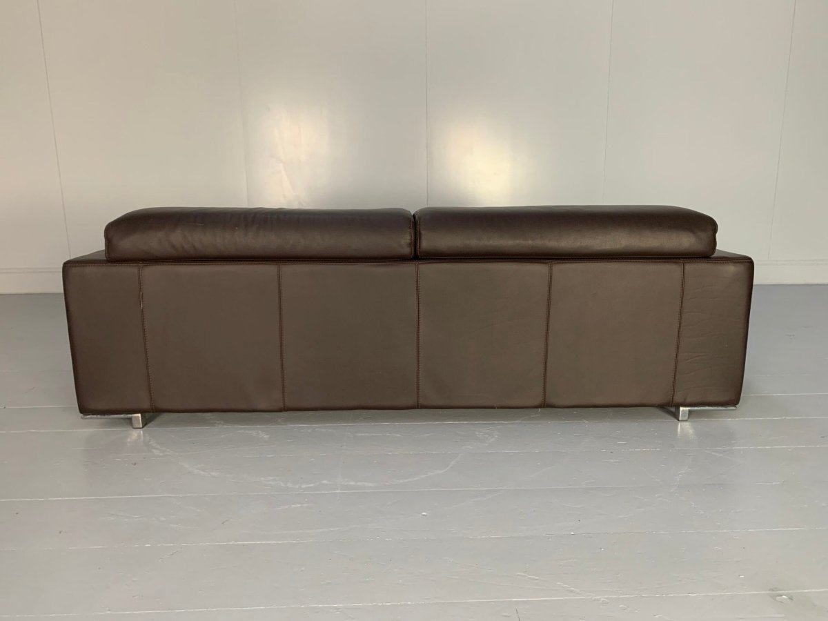 Roche Bobois 3 - Seat Sofa - In Dark Brown Leather @ REHAUS
