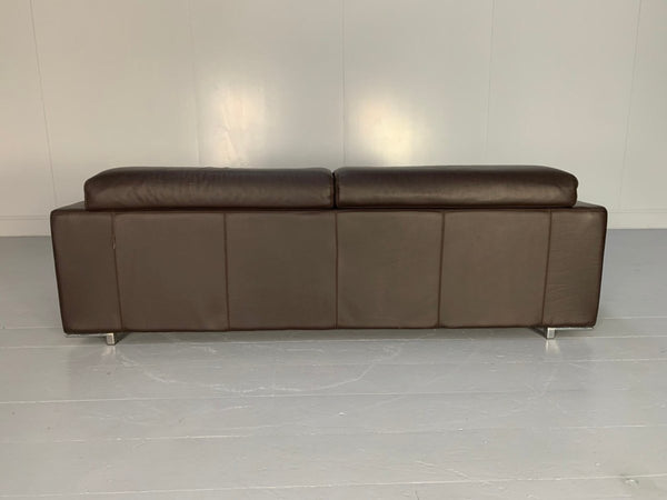 Roche Bobois 3 - Seat Sofa - In Dark Brown Leather @ REHAUS