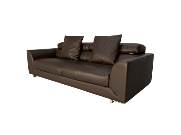 Roche Bobois 3-Seat Sofa - In Dark Brown Leather