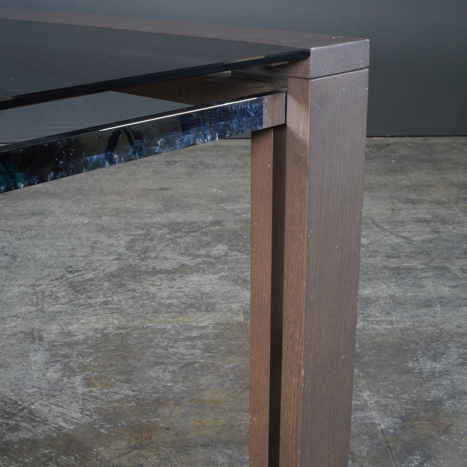 Roche Bobois Anthracite and Smoked Glass Box Dining Table @ REHAUS