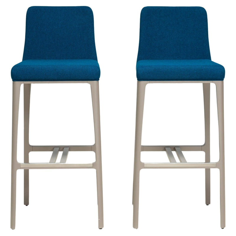 Roche Bobois by Carlesi Tonelli Studio Grey & Blue AIDA Bar Stools, Set of 2 - REHAUS - Carlesi Tonelli