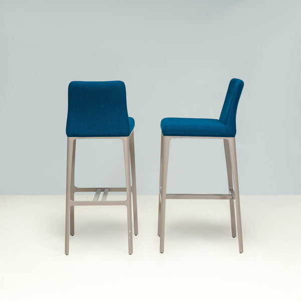 Roche Bobois by Carlesi Tonelli Studio Grey & Blue AIDA Bar Stools, Set of 2 - REHAUS - Carlesi Tonelli