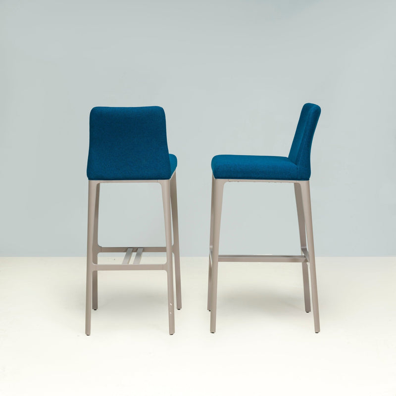 Roche Bobois by Carlesi Tonelli Studio Grey & Blue AIDA Bar Stools, Set of 2 - REHAUS - Carlesi Tonelli