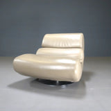 Roche Bobois by Hans Hopper Virgule Leather Swivel Lounge Chair - REHAUS - Roche Bobois