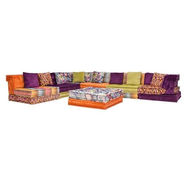 Roche Bobois Mah Jong Sectional Sofa & Ottoman in Custom Upholstery Set of 20 - REHAUS - Hans Hopfer