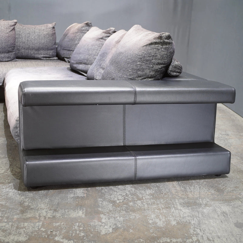 Roche Bobois Memento Sectional Sofa with Ottoman and Leather Side Bookcases - REHAUS - Roche Bobois