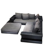 Roche Bobois Memento Sectional Sofa with Ottoman and Leather Side Bookcases - REHAUS - Roche Bobois