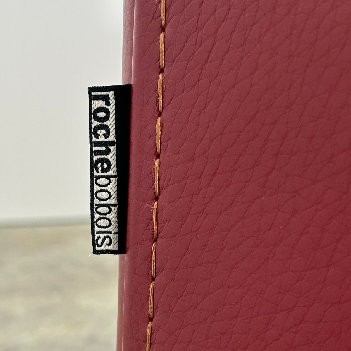 Roche Bobois Red Leather Three Seater Sofa @ REHAUS