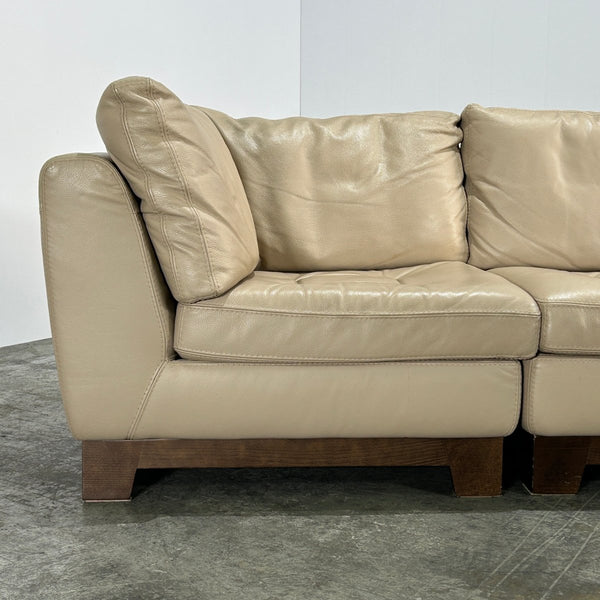 Roche Bobois Three Seater Serenite Leather Sofa by Giovanni Soressi @ REHAUS