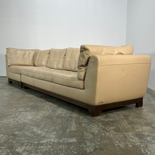 Roche Bobois Three Seater Serenite Leather Sofa by Giovanni Soressi @ REHAUS