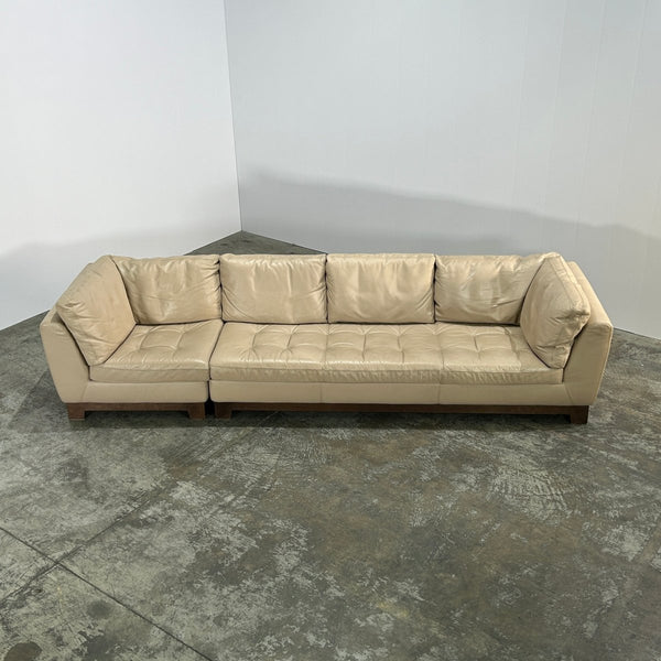 Roche Bobois Three Seater Serenite Leather Sofa by Giovanni Soressi @ REHAUS