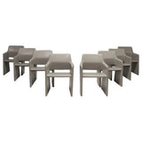 Rodolfo Dordoni for Arper Corte Grey Leather Dining Chairs, Set of 8 - REHAUS - Rodolfo Dordoni