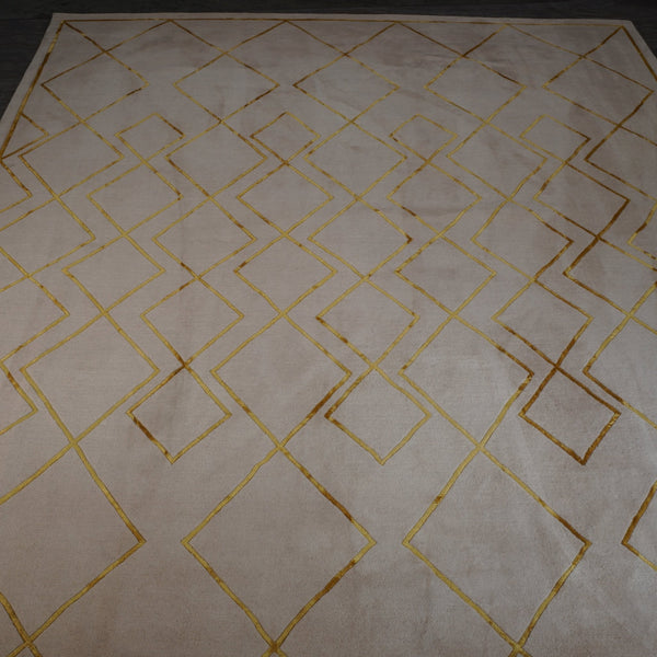 Rowan Cream and Gold Diamond Rug @ REHAUS