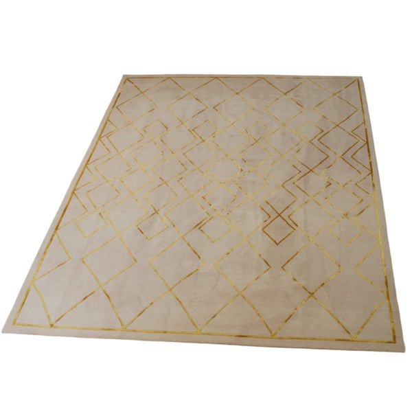 Rowan Cream and Gold Diamond Rug @ REHAUS