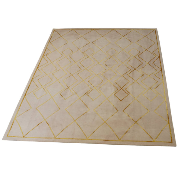 Rowan Cream and Gold Diamond Rug @ REHAUS