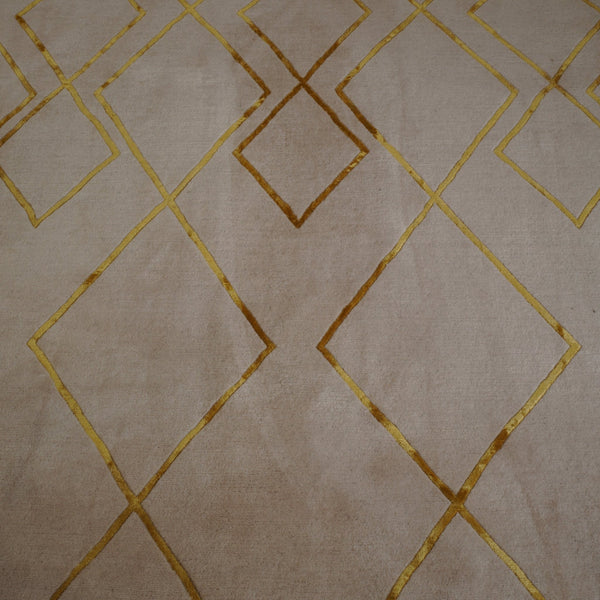 Rowan Cream and Gold Diamond Rug @ REHAUS