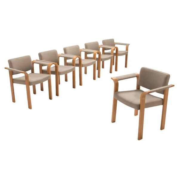 Rud Thygesen & Johnny Sørensen for Magnus Olesen Grey Dining Chairs, Set of 6 - REHAUS - Rud Thygesen & Johnny Sørensen