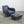 SCP Balzac Blue Leather Armchair and Footstool @ REHAUS