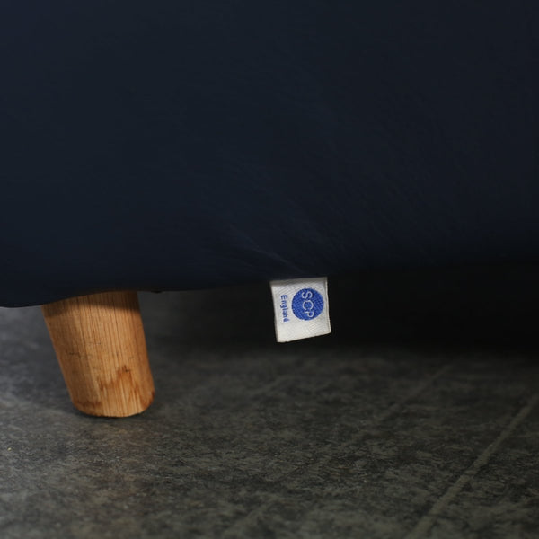 SCP Balzac Blue Leather Armchair and Footstool @ REHAUS