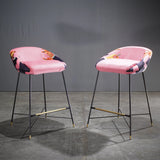 Seletti High Stool with Pink Lipstick Pattern by Toiletpaper - REHAUS - Seletti