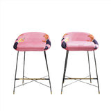 Seletti High Stool with Pink Lipstick Pattern by Toiletpaper - REHAUS - Seletti