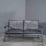 Stellar Works Rén Black Leather and Oak Two Seater Sofa by Space Copenhagen @ REHAUS