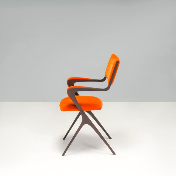 Tom Faulkner Orange Velvet Vienna Carver Dining Chair @ REHAUS