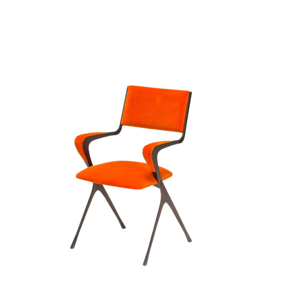 Tom Faulkner Orange Velvet Vienna Carver Dining Chair @ REHAUS