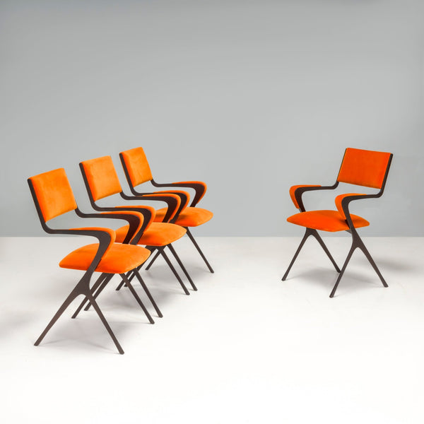 Tom Faulkner Orange Velvet Vienna Carver Dining Chair @ REHAUS