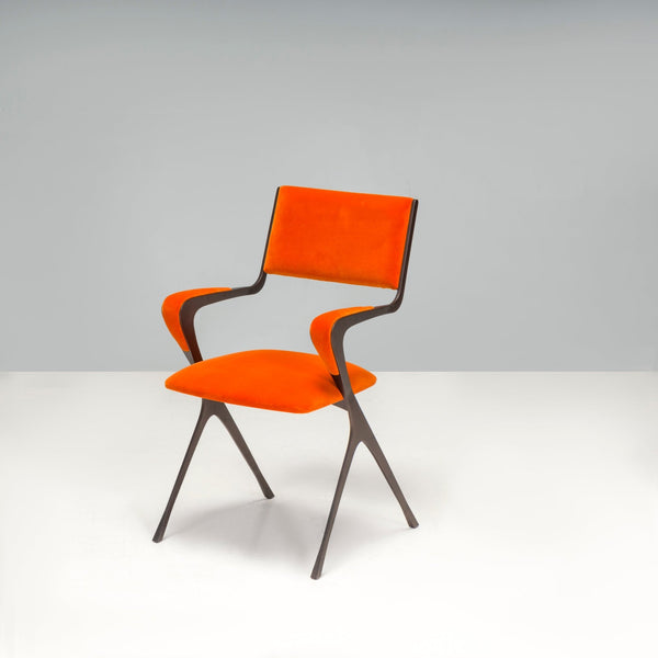 Tom Faulkner Orange Velvet Vienna Carver Dining Chair @ REHAUS