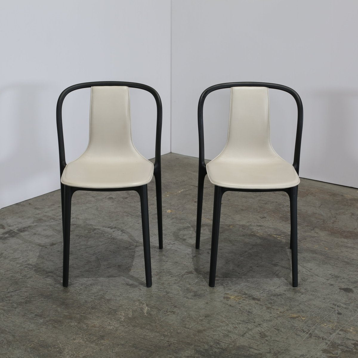 Vitra Belleville Leather Chairs by Ronan & Erwan Bouroullec, Set of Two @ REHAUS