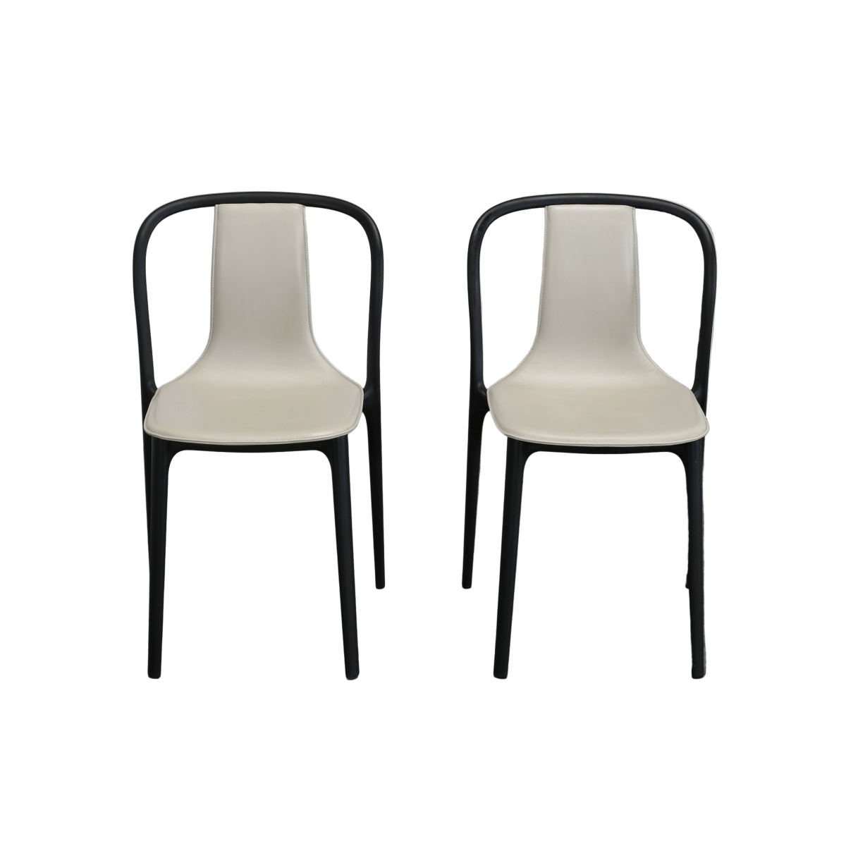 Vitra Belleville Leather Chairs by Ronan & Erwan Bouroullec, Set of Two @ REHAUS