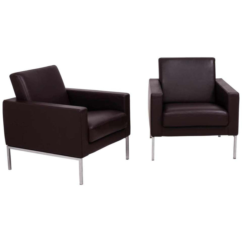 Walter Knoll Brown Leather Armchairs, Set of 2 - REHAUS - Walter Knoll