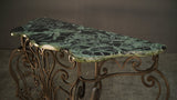 Wrought Steel Variegated Marble Top Console Table, Manner of Gilbert Poillerat @ REHAUS