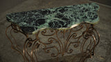 Wrought Steel Variegated Marble Top Console Table, Manner of Gilbert Poillerat @ REHAUS