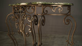 Wrought Steel Variegated Marble Top Console Table, Manner of Gilbert Poillerat @ REHAUS