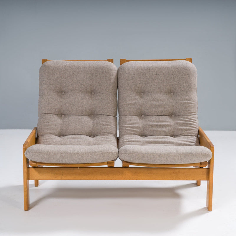 Yngve Ekström for Swedese Grey Fabric 2 - Seat Sofa and Footstool, 1960s - REHAUS - Yngve Ekström