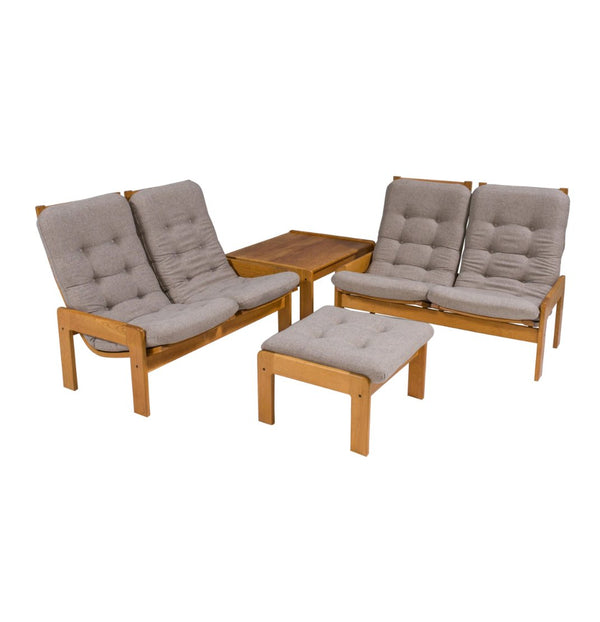 Yngve Ekström for Swedese Set of Two Sofas, Footstool and Coffee Table Set, 1960s - REHAUS - Yngve Ekström