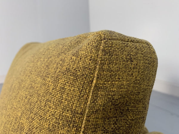 Zanotta Alfa 1326 L - Shape Sofa & Ottoman - In Mustard Yellow Linen & Black Leather @ REHAUS