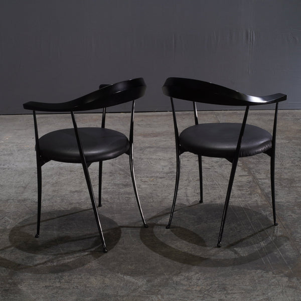 Zanotta Carmen Black Dining Chairs by Enzo Mari, Set of Two - REHAUS - Zanotta