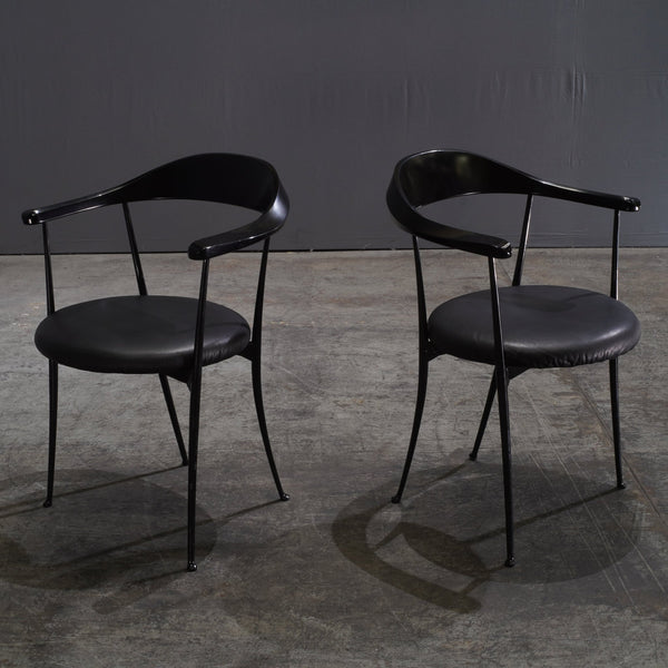 Zanotta Carmen Black Dining Chairs by Enzo Mari, Set of Two - REHAUS - Zanotta